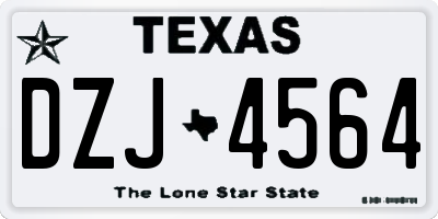 TX license plate DZJ4564