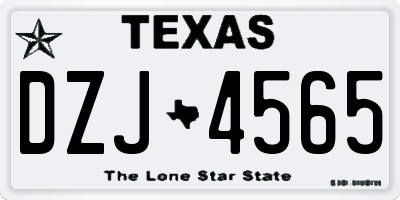 TX license plate DZJ4565