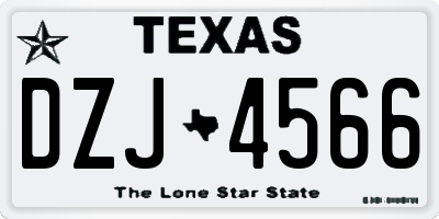 TX license plate DZJ4566