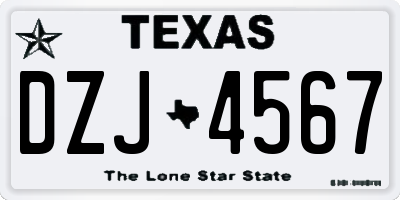 TX license plate DZJ4567