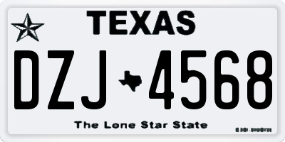 TX license plate DZJ4568