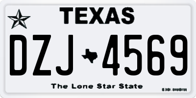 TX license plate DZJ4569