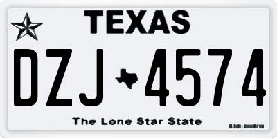 TX license plate DZJ4574