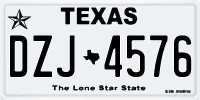 TX license plate DZJ4576