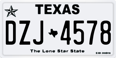 TX license plate DZJ4578