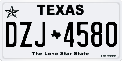 TX license plate DZJ4580