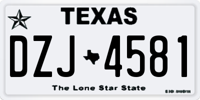 TX license plate DZJ4581