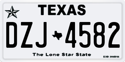 TX license plate DZJ4582