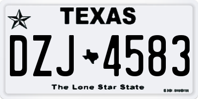 TX license plate DZJ4583