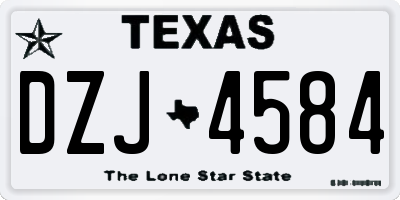 TX license plate DZJ4584