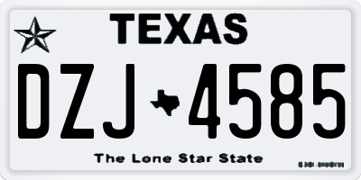 TX license plate DZJ4585