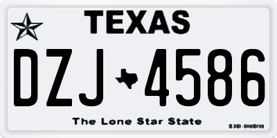 TX license plate DZJ4586
