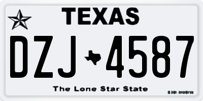 TX license plate DZJ4587