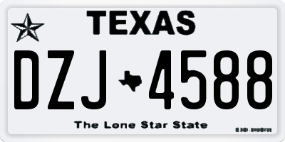 TX license plate DZJ4588