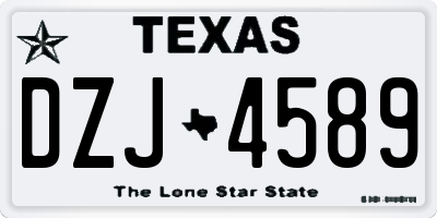 TX license plate DZJ4589