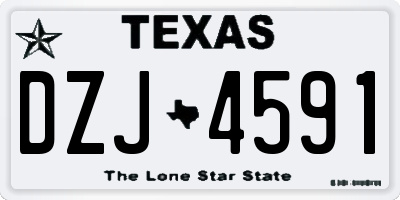TX license plate DZJ4591