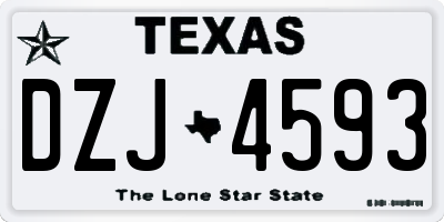 TX license plate DZJ4593