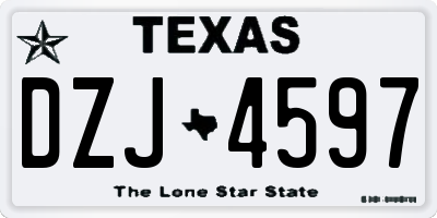 TX license plate DZJ4597
