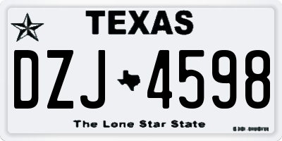 TX license plate DZJ4598