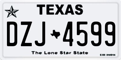 TX license plate DZJ4599