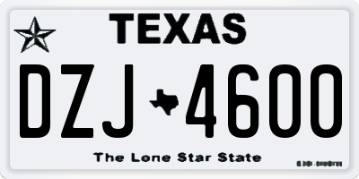 TX license plate DZJ4600