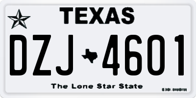 TX license plate DZJ4601