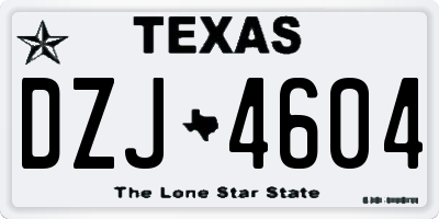 TX license plate DZJ4604