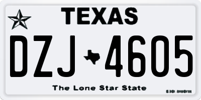 TX license plate DZJ4605
