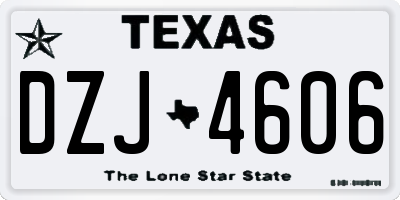 TX license plate DZJ4606