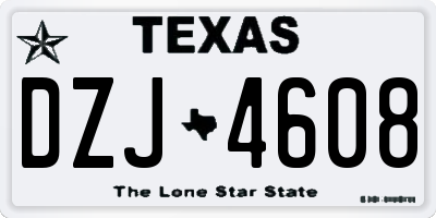 TX license plate DZJ4608