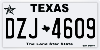 TX license plate DZJ4609