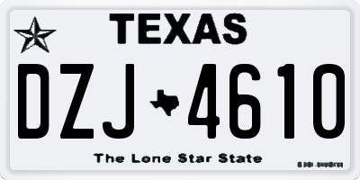 TX license plate DZJ4610