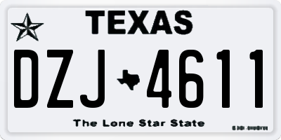 TX license plate DZJ4611