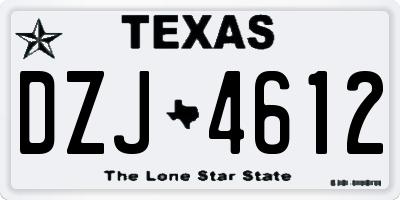TX license plate DZJ4612