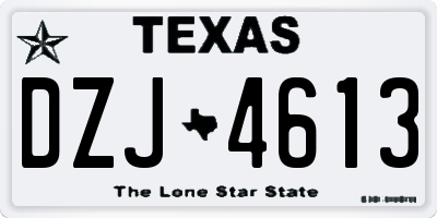 TX license plate DZJ4613