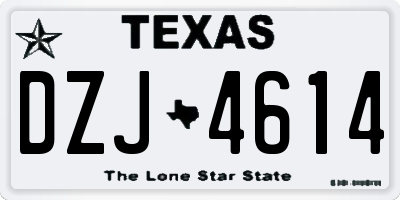 TX license plate DZJ4614