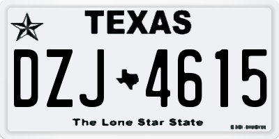 TX license plate DZJ4615