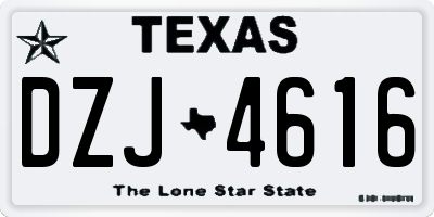 TX license plate DZJ4616