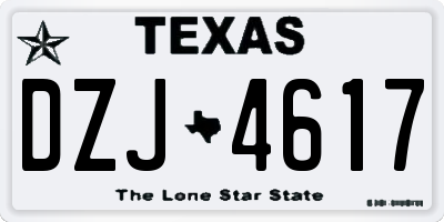 TX license plate DZJ4617