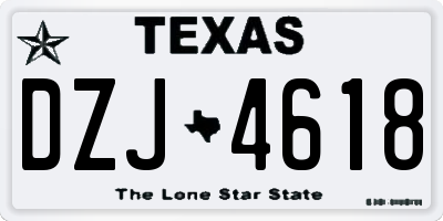 TX license plate DZJ4618