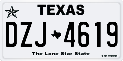 TX license plate DZJ4619