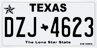 TX license plate DZJ4623