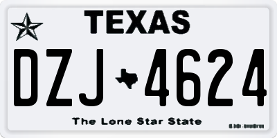 TX license plate DZJ4624