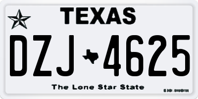 TX license plate DZJ4625
