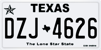 TX license plate DZJ4626