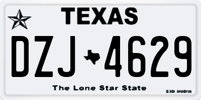 TX license plate DZJ4629
