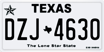 TX license plate DZJ4630