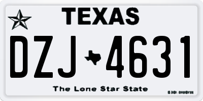 TX license plate DZJ4631