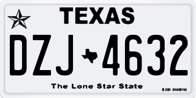 TX license plate DZJ4632