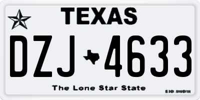 TX license plate DZJ4633